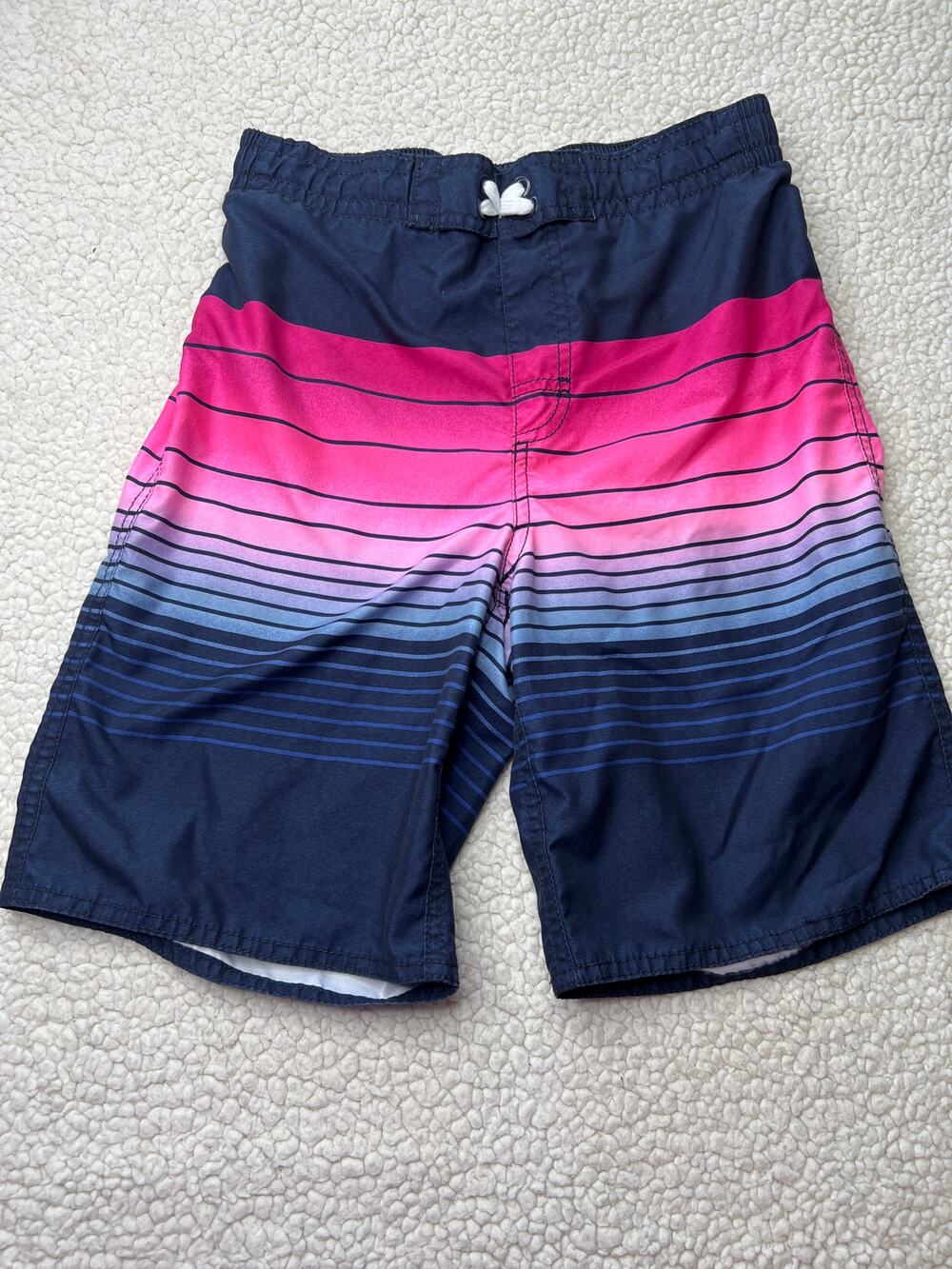 Old Navy Pink Blue Stripe Boys Swim Trunks XL